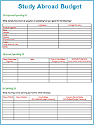 Study Abroad Budget Form